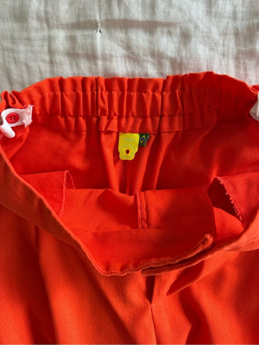 FARM Rio Linen Blend Matching Set | Corset Top & Wide Leg Pants | Size M